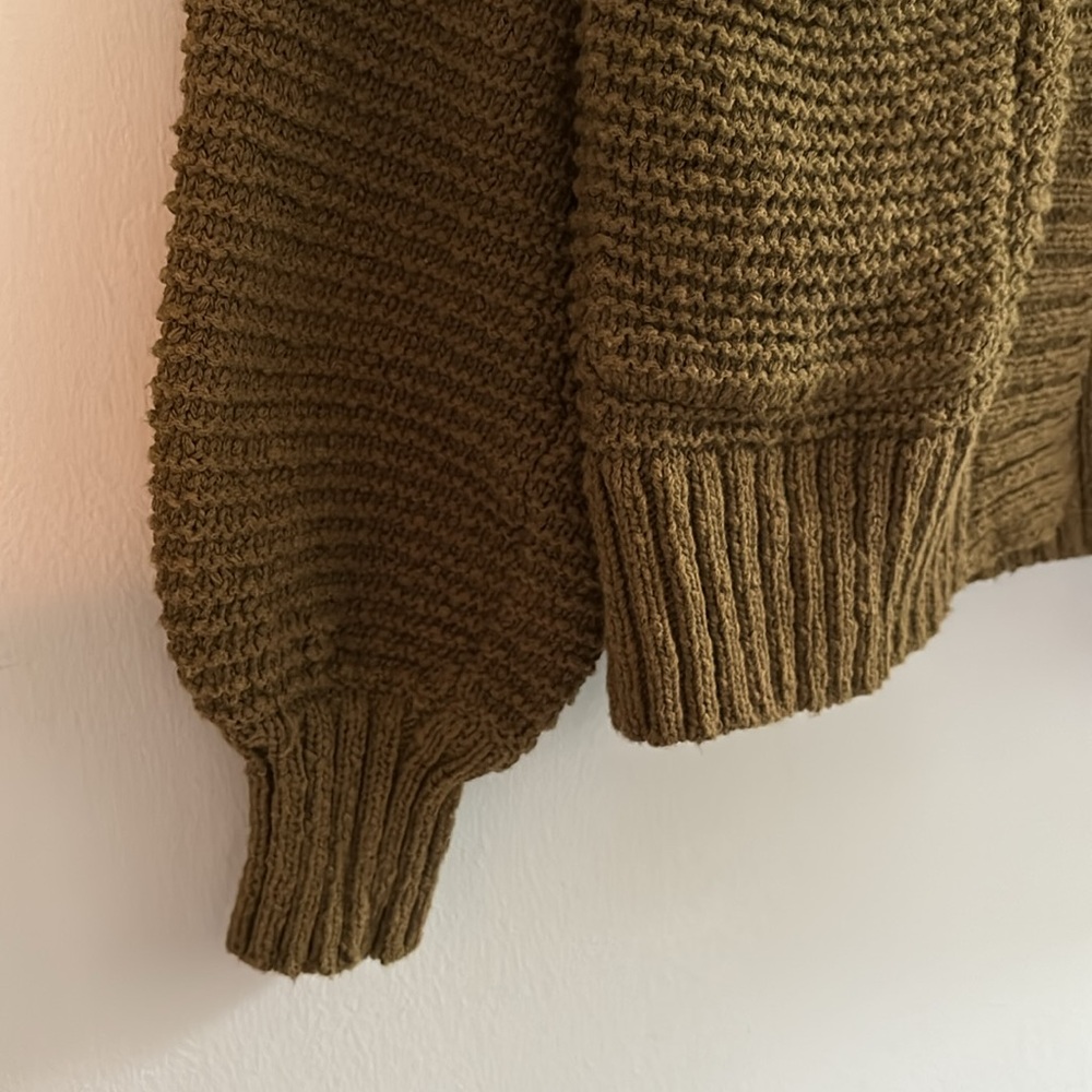 Madewell heavy knit open front cardigan with large ruffle - Picture 3 of 10